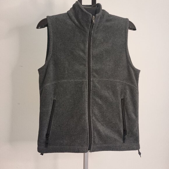 Columbia Dark Gray Fleece Vest Women’s Zip Pockets Size S Small - Picture 15 of 15